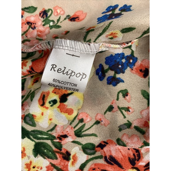 RELIPOP Women's (Size M) 3/4 Sleeve Open Front Cardigan Lace Accent Cotton Poly - Picture 4 of 5